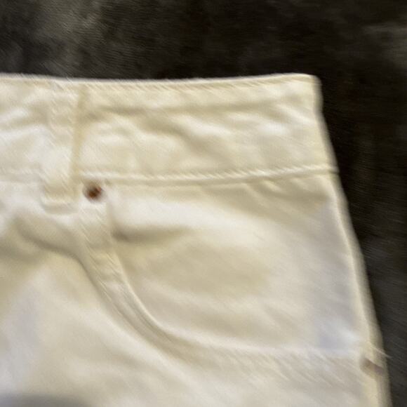 TopShop Moto-Mom Denim Shorts-Raw Hem-White-Size US 6/UK 10 - Picture 6 of 12